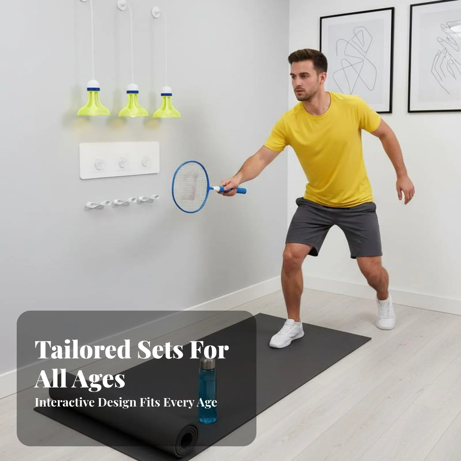 

Подвесное устройство для тренировок по бадминтону, установка без инструментов, для индивидуальных тренировок, спортивное оборудование, светящееся, не оставляющее следов