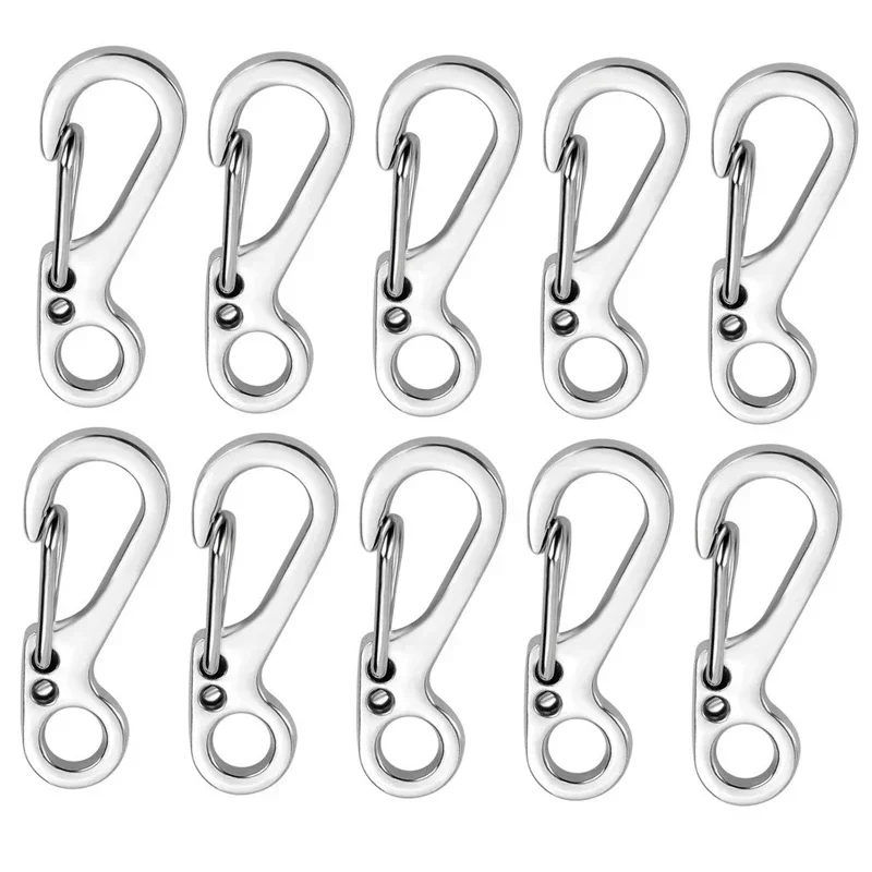 10Pcs/lot Mini Carabiner Key Chain Spring Backpack Clasps EDC Survival Gear Hooks Climbing Camping Keychain