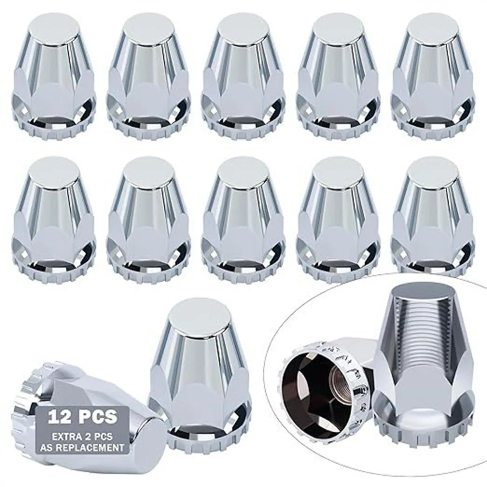 

Sturdy Truck Lug Nut Protectors Universal 33mm Rustproof Chrome Accessories for Truck Wheel Repair
