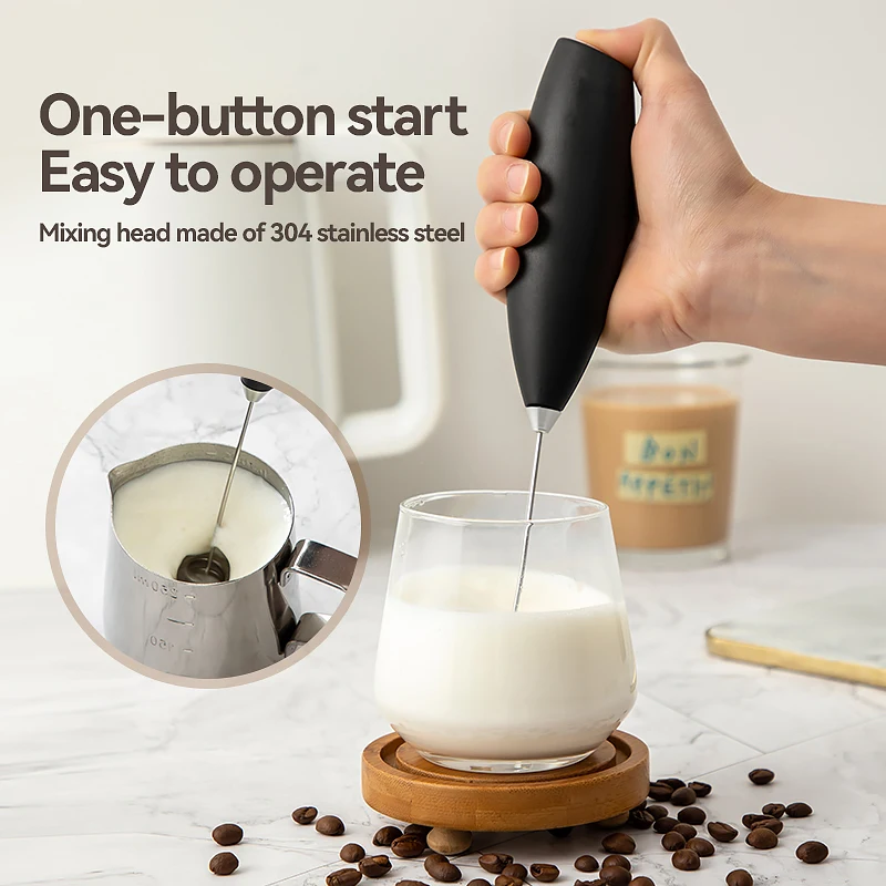 1PC Frullino per le uova elettrico Montalatte Senza fili Palmare Caffè Cappuccino Ugello Per uso domestico Mini Frusta Mixer