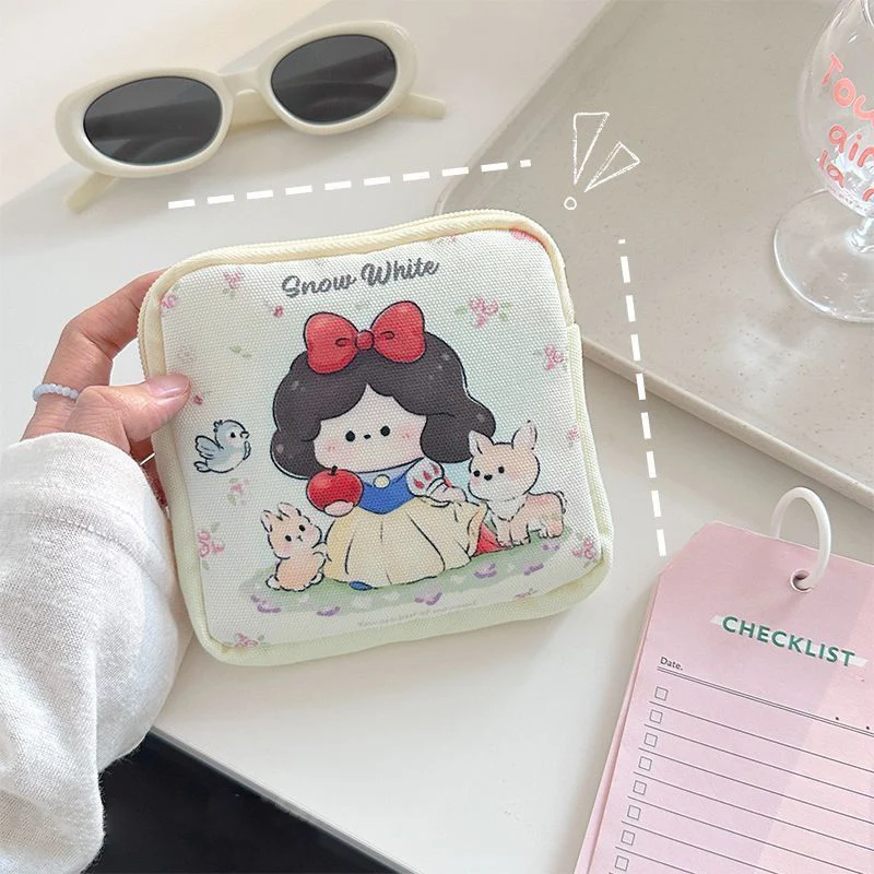 Sanitary napkin aunt tampon storage bag students can carry a cute girl canvas bag Ariel is small image 4