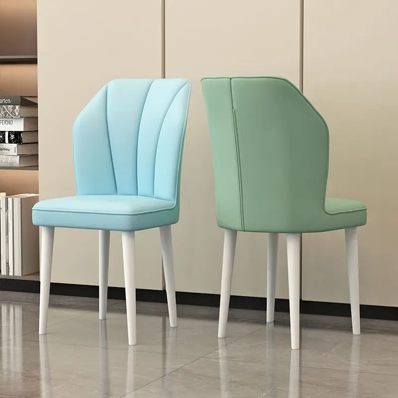 Cream style dining chair simple light luxury dining chair casual restaurant soft bag stool makeup home backrest chair