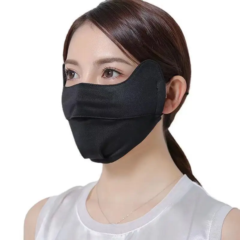 Neue Winter Winddicht Warme Frauen Maske Feste Farbe 3D Design Öffnung Nase Atmungsaktive Soft Gesichtsmaske UPF 50 +