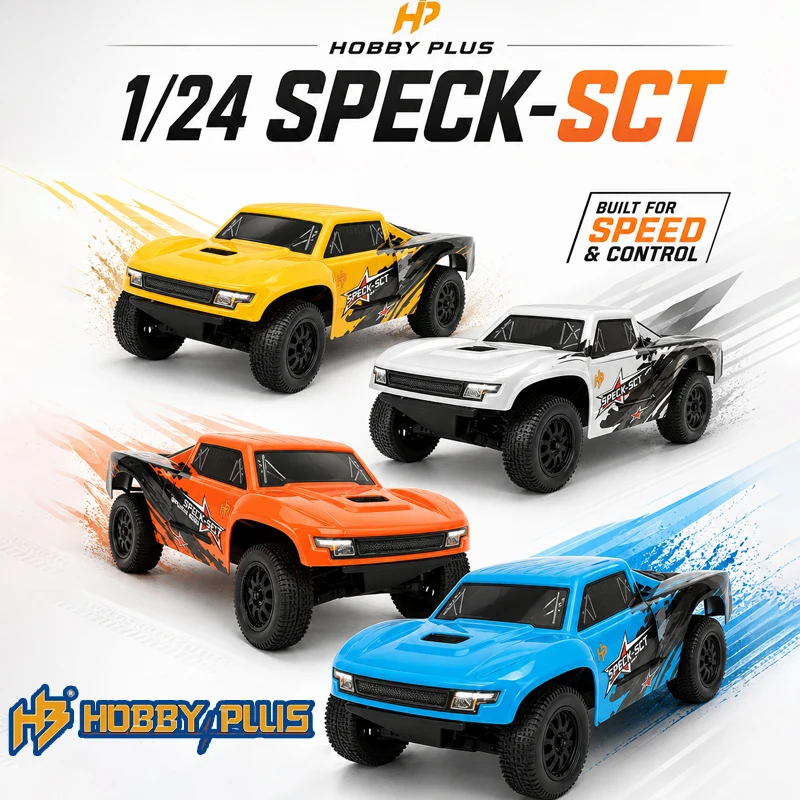 Hobby Plus 1/24 RC Cars 2WD Remote Control Car Short Course Truck Speck-SCT Metal Chassis RTR Motor ESC Battery Vehicle Model