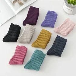 12pairs/Lot Winter Children Thick Socks Warm Wool Baby 2-12Year Girls Boys Solid