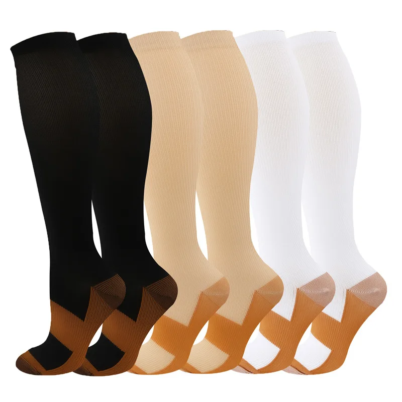 S-2XL Unisex Compression Socks Men Stretchy Breathable Non‑Slip Cuff Support Socks for Travel Running Hiking Sports Daily Wear