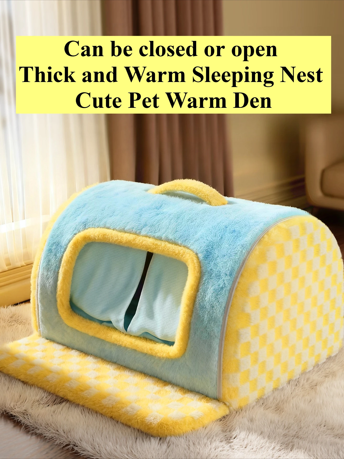 Winter thick dog bed Closed cat sleeping area Small medium-sized dog bed Comfortable with added padding and easy to clean pets