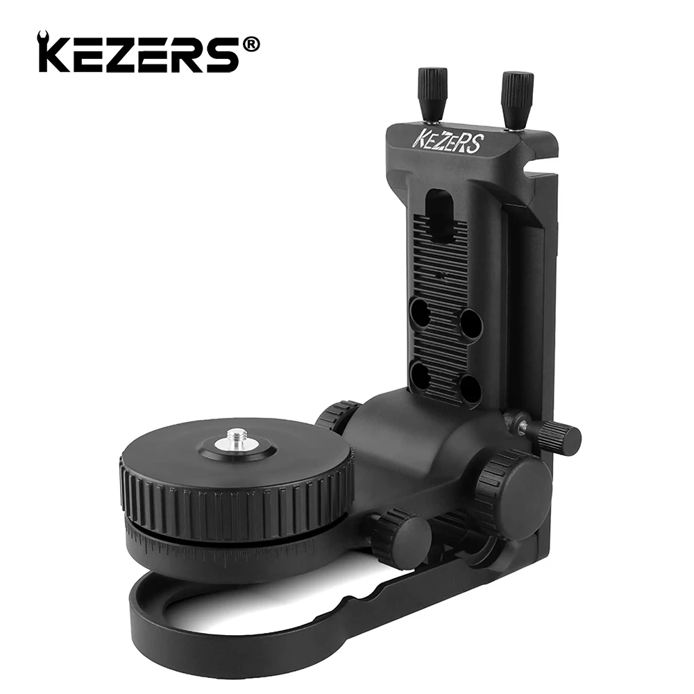 KEZERS 360° Adjustable Magnetic Bracket Laser L-bracket With 1/4 -20 external thread 5/8-11 Thread Adapter Trim Bracket