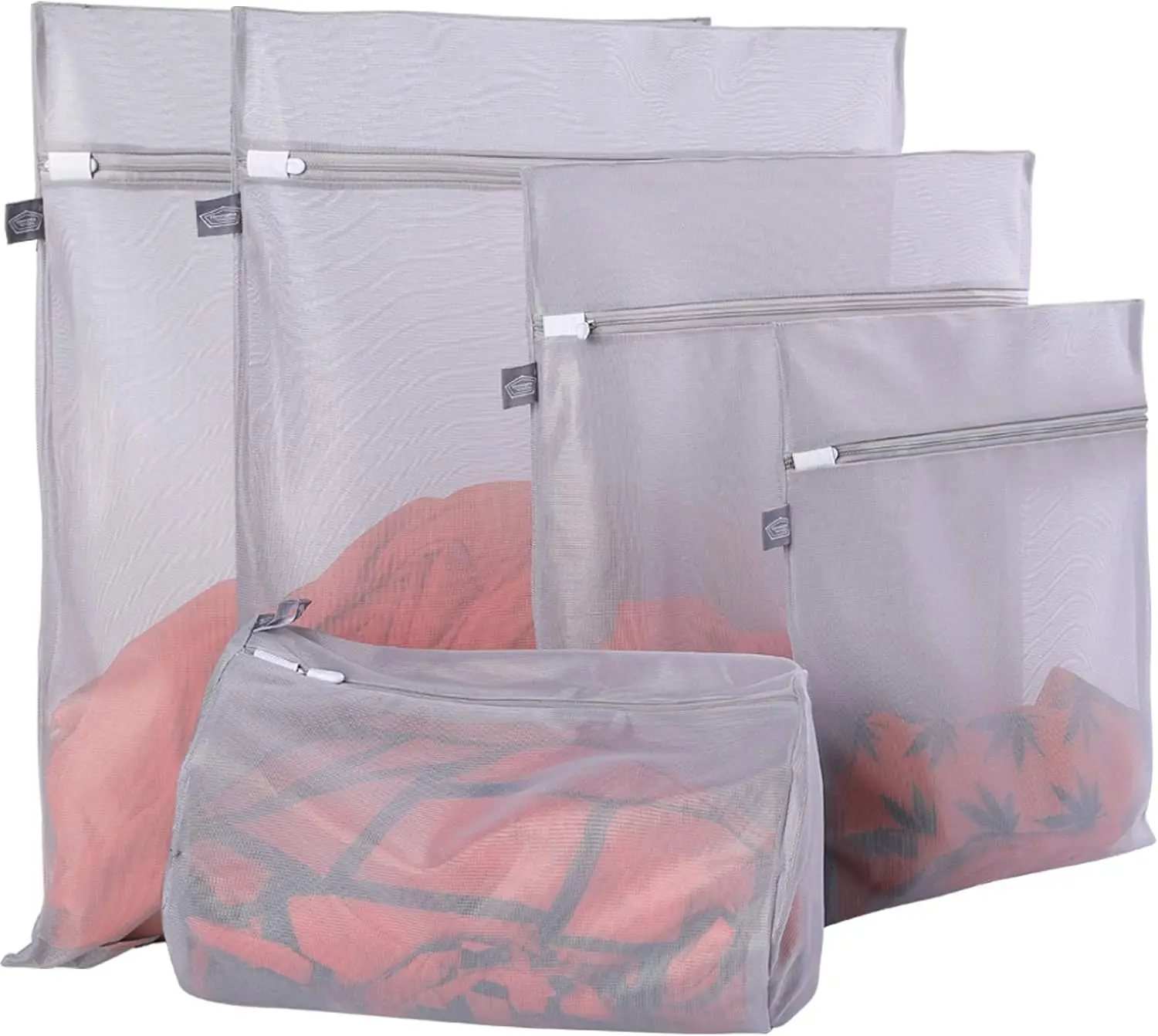 

Mesh Laundry Bags 5-Pack - Wash & Dry Delicates, Bras, Socks, Sweaters - Zippered Net Bags for Gentle Machine Care