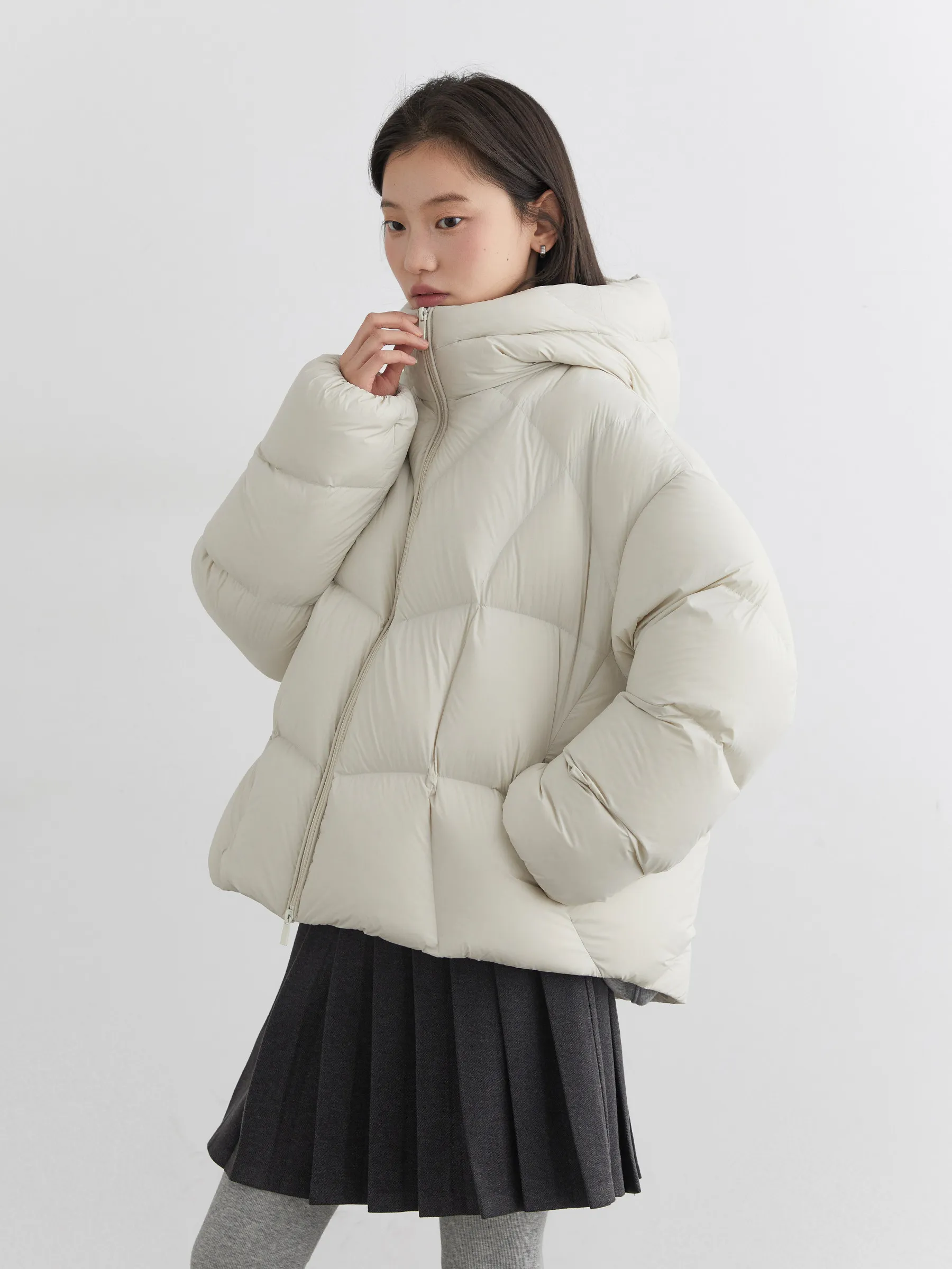 Chique ven mulheres jaquetas moda casual com capuz sólido macio pato branco para baixo casacos senhora solto curto casaco quente outono inverno 2025