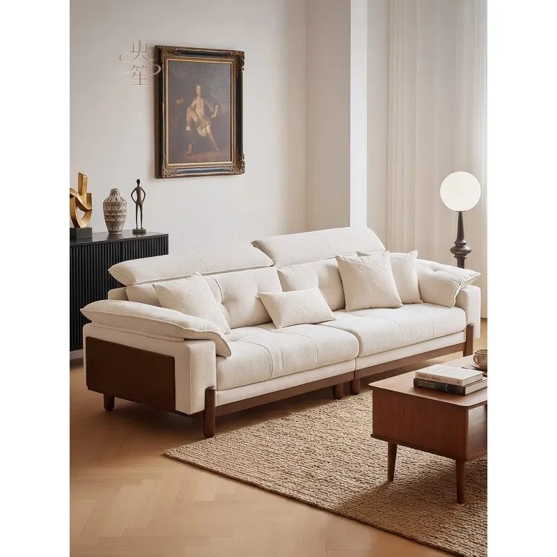 SA-10 Second-hand style solid wood fabric sofa small apartment living room chenille detachable washable sofa