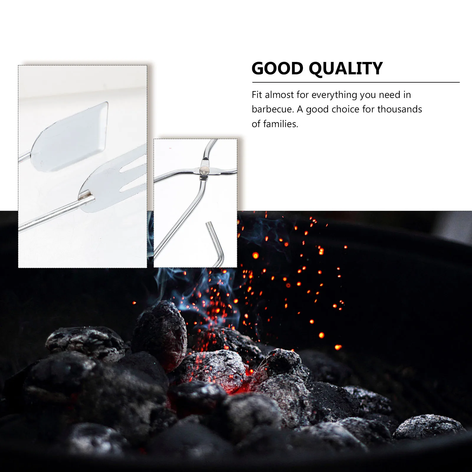 

5Pcs Charcoal Tong Chromium Plating Long Handle Barbecue Clamp Household Log Plier Outdoor Camping Charcoal Tool