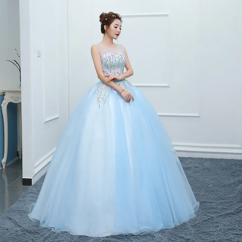 

Charming Colorful Lace robes de soirée Prom Dresses 2024 Princess Birthday Gown Light Blue Purple Long Evening Party For Women