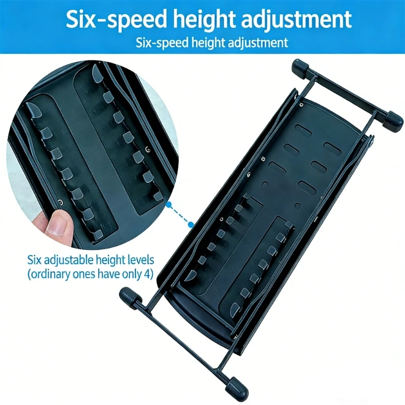 Q39E Adjustable Guitar Foot Stool with Nonslip Base Ergonomic Design Footrest Pedal for Comfortable Playing and Training