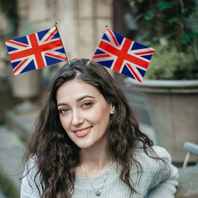 2023 Union Jack Flag Headband Anniversary British Flag Bow Hairband Hair Hoop Hair Accessories British Flag Headband Props