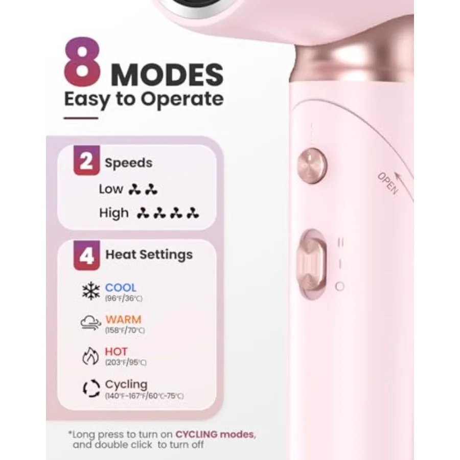 السفر مجفف الشعر الجهد المزدوج لأوروبا طوي عالية السرعة الأيونية مجفف للنفخ التجفيف السريع 100-240 فولت مجففات محمولة مع المغناطيس