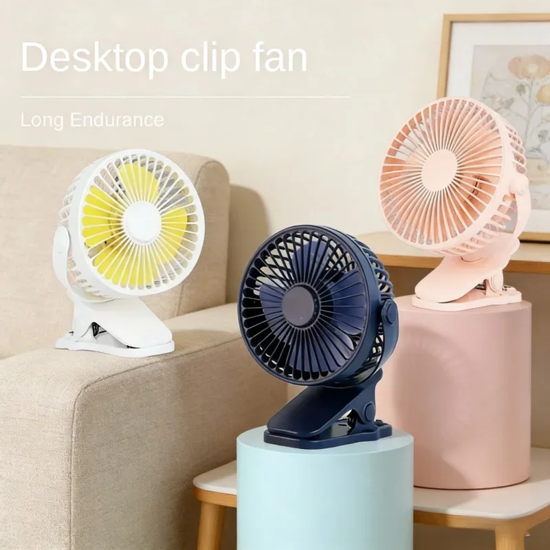 Summer Portable Mini Clip Hand Fan USB Charging Quiet Electric Fan Desktop Stroller Cart Fan Baby Outdoor Cooling Accessories