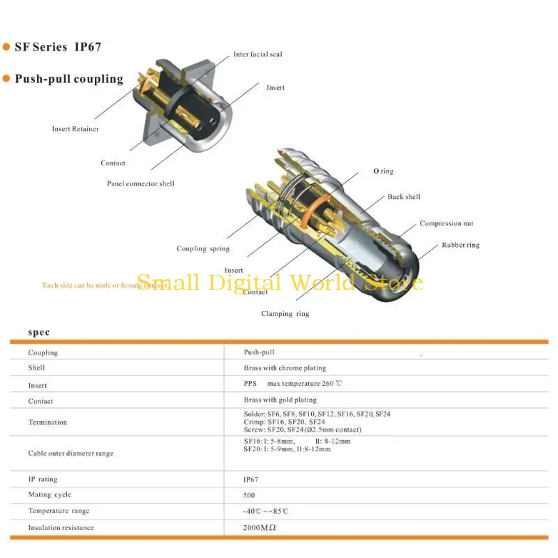 77UB SF2010 Connector Plug and Socket Set, Waterproof Aviation Plugs SF2010 SF2012