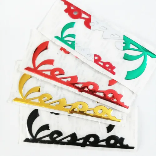 Pegatinas 3D para emblema de motocicleta, calcomanía para PIAGGIO Vespa LX125 LX150 125 150 Ie Sprint Primavera 300 LX LXV, superpegatina plateada