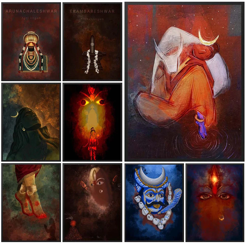 Hinduism Lord Shiva Religion Poster Wall Pictures Posters For Church Room Decor Wall Art Canvas Painting Unframed