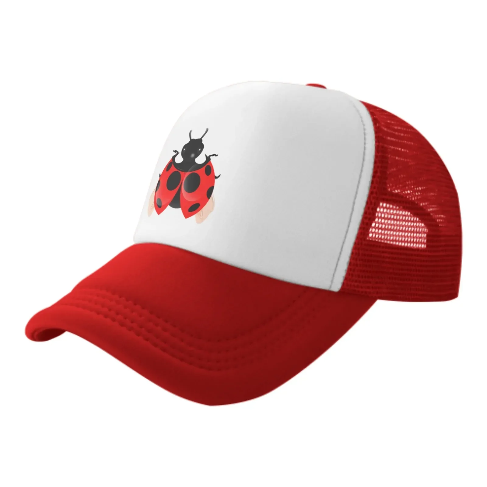 New Seven Star Ladybug Beneficial Insect Summer Leisure Sports Daily Sun Hat Fishing Outdoor Men's and Women's Truck Caps Fashio