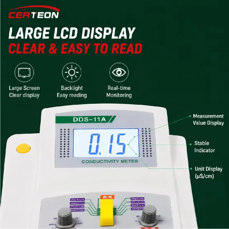 Digital Conductivity Meter EC Tester Water Quality Analyzer Laboratory Conductivity Meter High Accuracy DDS-11A-1