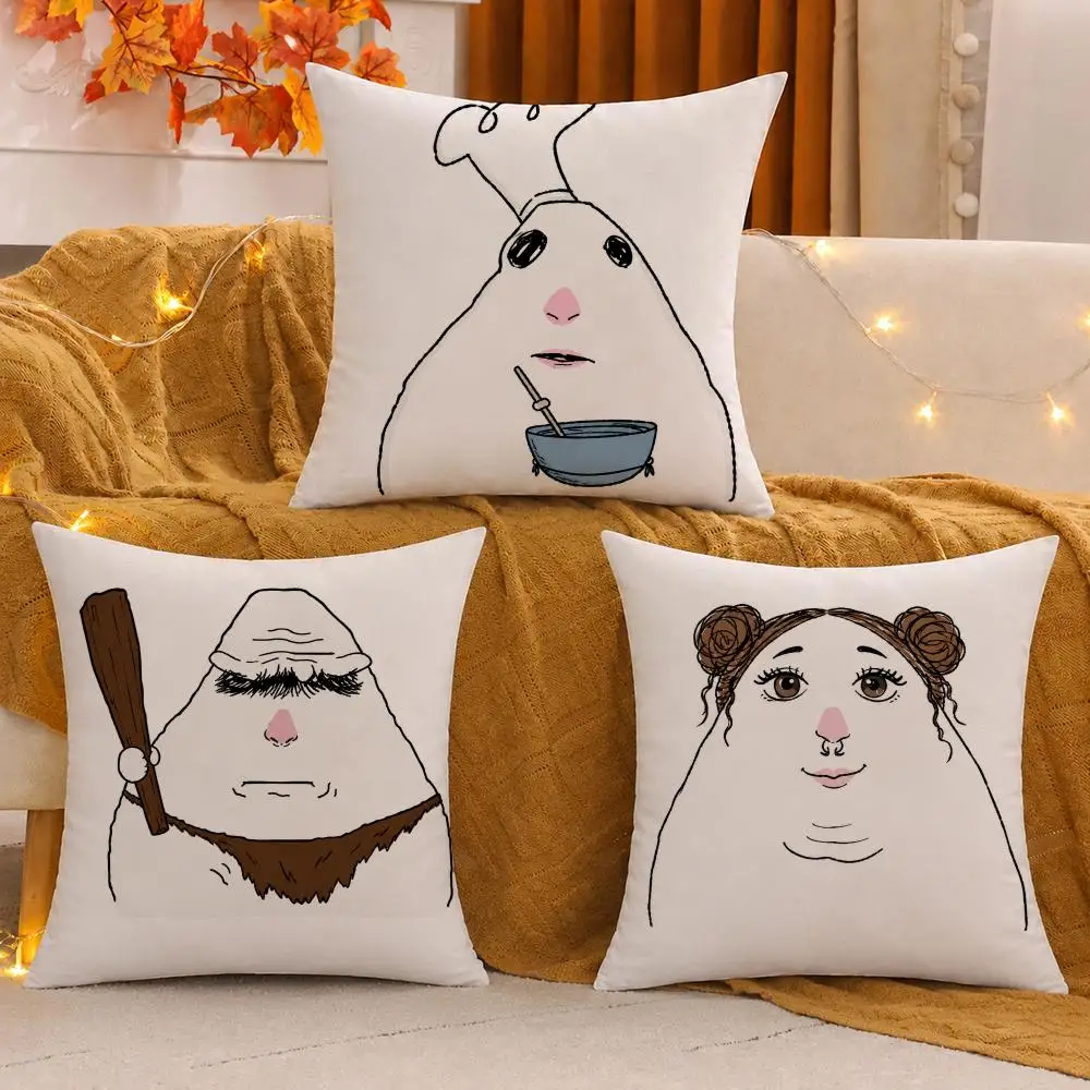 Funny people Character Art Cushion Cover Pillow Case plush Double-sided Print Square Covers Sofa Home Cushion