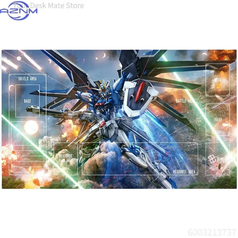 Anime Mecha TCG Play Zone Mouse Pad, Rubber Non Slip Desk Mat, Multiple Sci-fi Robot Battle Art Mouse Pad for Card Gaming and De