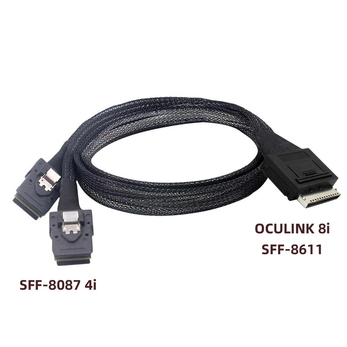 Cablecc OCuLink PCIe PCI-Express SFF-8611 8x 8-Lane to Dual SFF-8087 4x SSD Data Active Cable 50cm