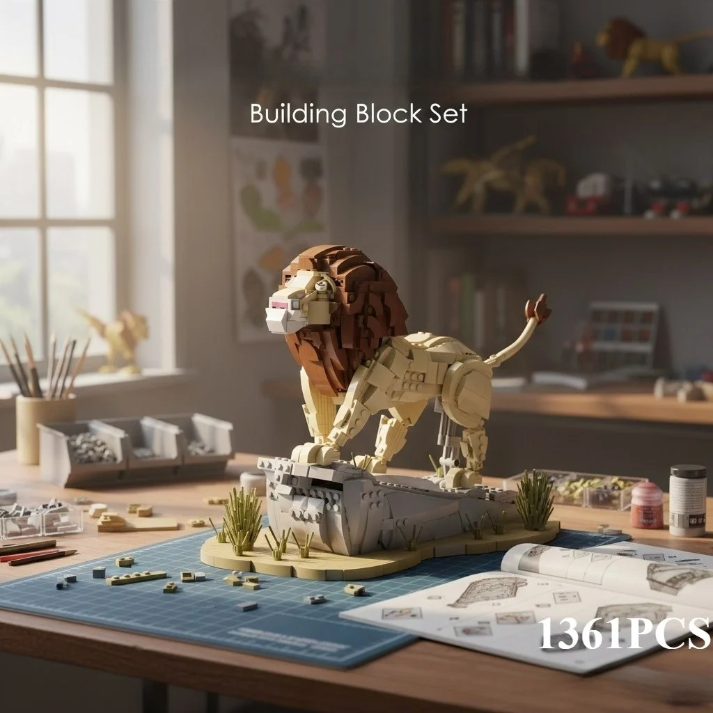 

1361PCS Lion Building Blocks Set - Assembling Model Toy for Home Decor Ideal Holiday Gift for Kids And Adult