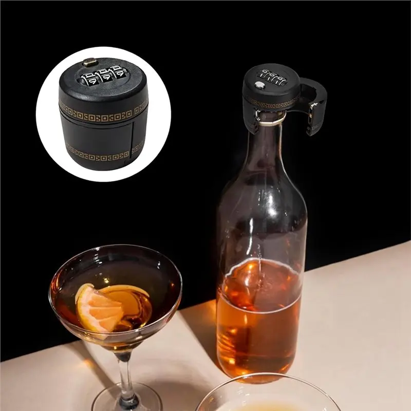 ABMI-Wine Bottle Stoppers 8 Pcs Wine Combination Locks, 3-Digit Password Secure Top Caps For Whiskey, Beer& Liquor,