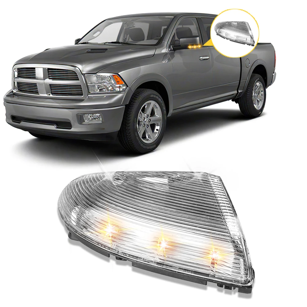 Car Front Driver & Passenger Side Rearview Mirror Turn Signal Lights Lamp For Dodge RAM 1500 2009-2014 RAM 2500 2010-2014