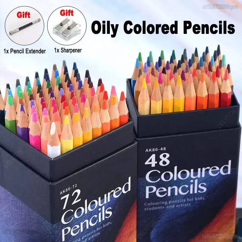 Professional 12/18/24/36/48/72 Colors Oily Colored Pencils Hexagon Wooden Handle Set Artist Painting Drawing Sketch Art Design