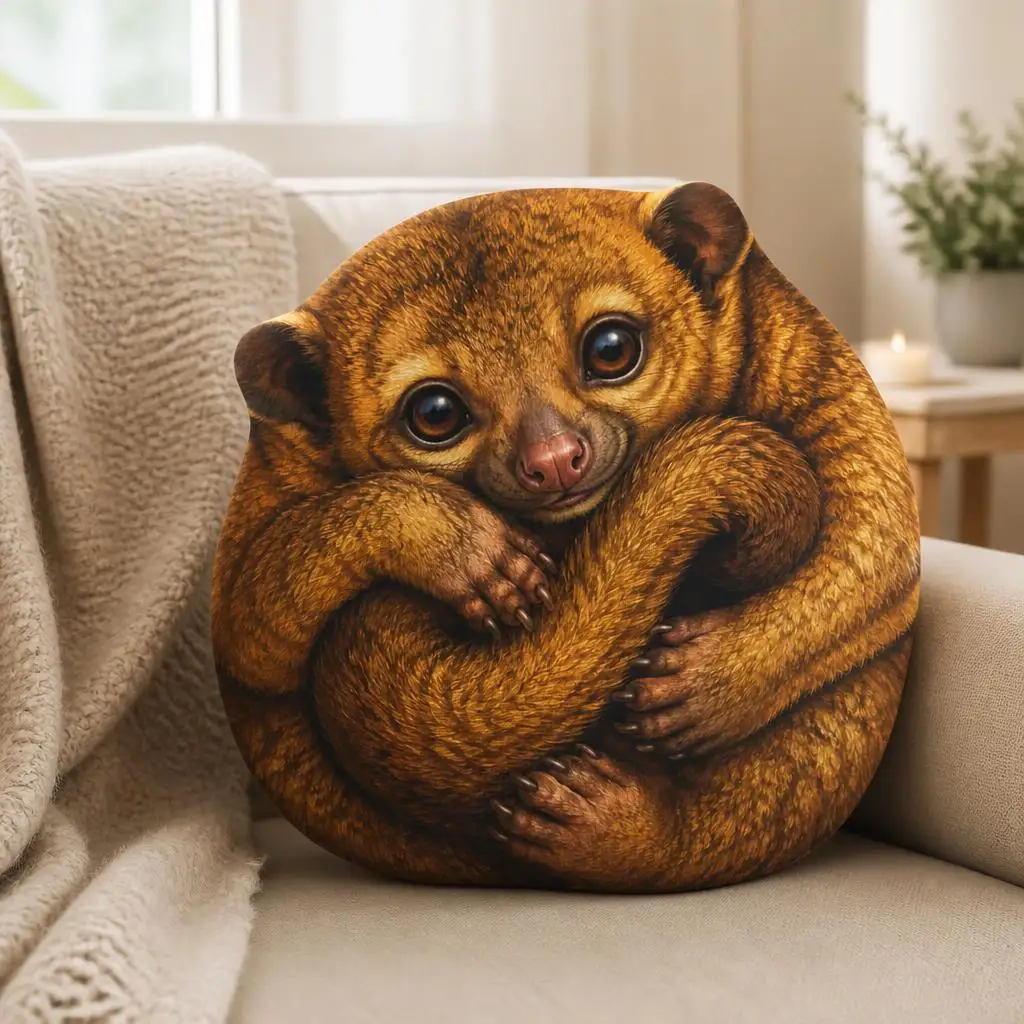 Kinkajou Floor Cushion Tropical Rainforest Animal Pillow Cute Shaped Stuffed Plush Throw Pillow Wildlife Home Decor Gift