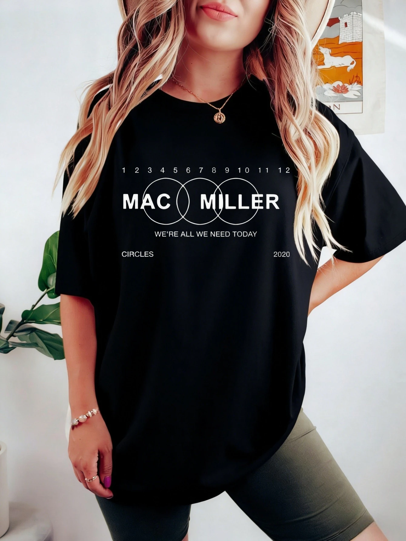 

Womens Mac Miller Graphic Printed Cotton Oversized Short Sleeve Summer Casual Streetwear T Shirt Gift for Her