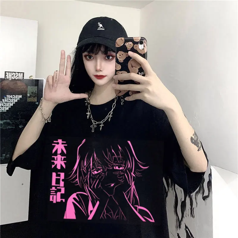 Ladies Tops Harajuku Fashion Tees Women T-Shirts Japanese Anime Print Streetwear Tops Casual Short Sleeves Oversized T Shirt