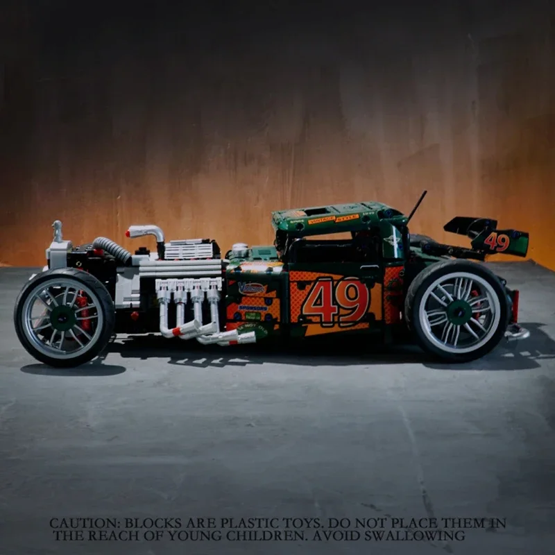 2618 Uds. Técnico Ford Hot Rod 1949 modelo de coche Retro bloques de construcción vehículo modificado montar ladrillos juguetes regalos de cumpleaños para niño