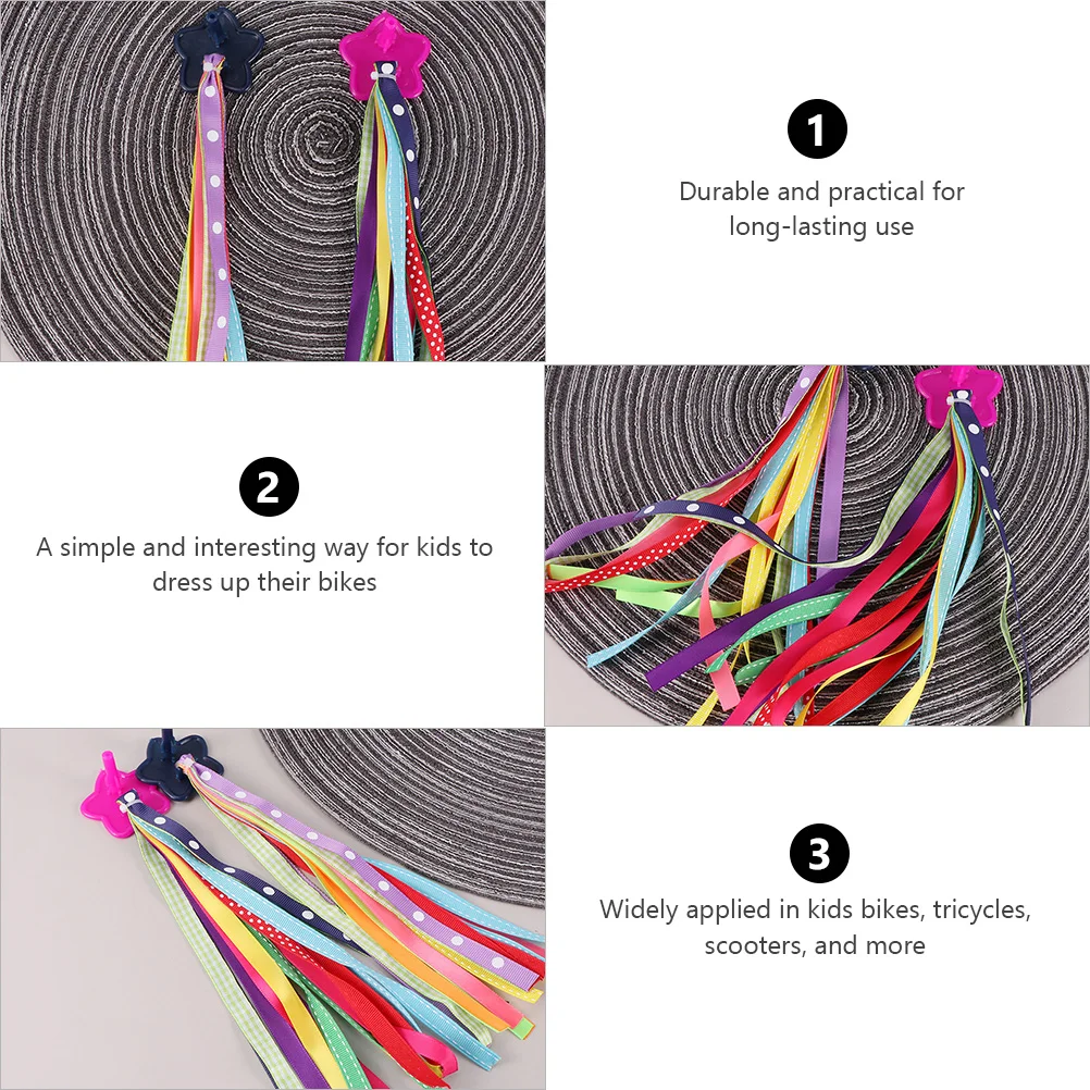 Bicycle Ribbon Bike Decoration for Cruisers Scooter Accessory Decorative Streamers Bell Kids Tassels Cloth Handlebar