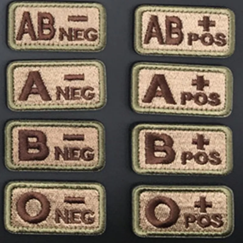 HOOk&LOOP Embroidery Blood Types Patch Manual Diy Group Strip Badges logo Cloth Armband tactical backpack military Stickers