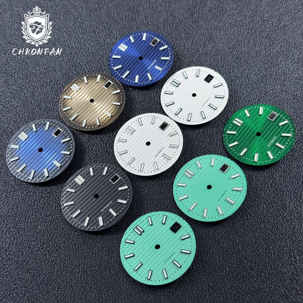 30.5 مللي متر لفيليب نوتيلوس قرص أزرق ثلجي أخضر لوم صالح NH35 NH35 NH36 4r35 حركة تناسب ساعة SKX Parth