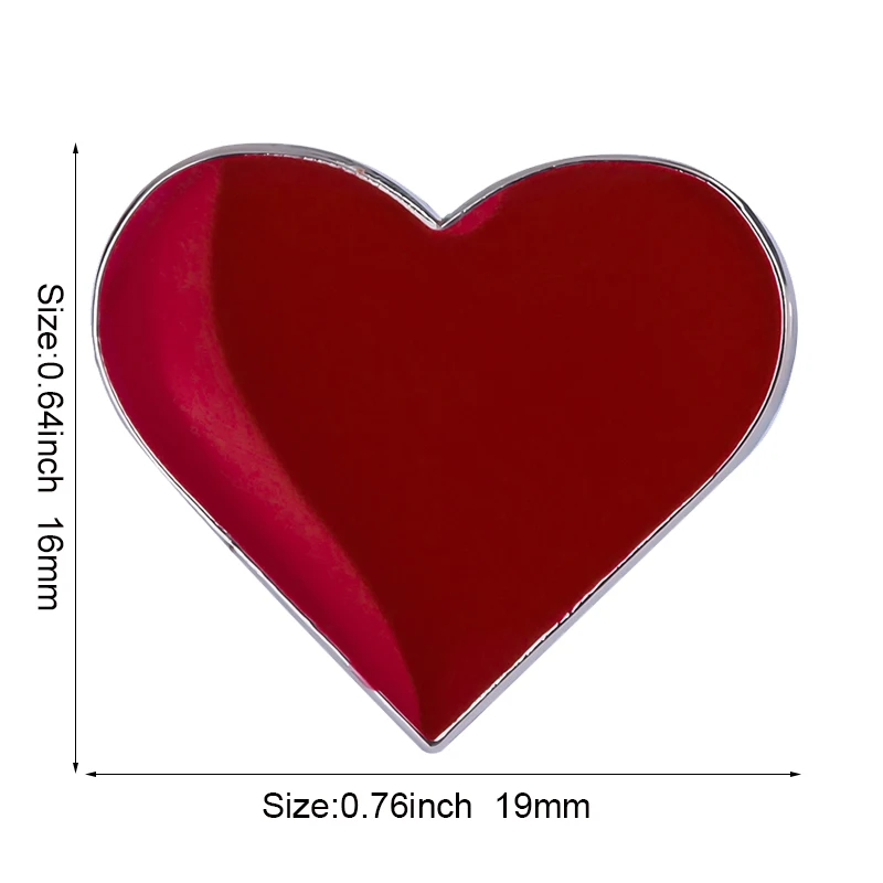 Red Heart Badge Flag Metal Lapel Pin Flag Pin Badge