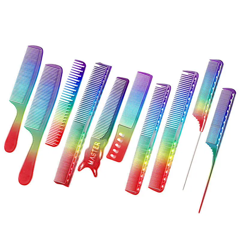 

Japanese Rainbow Comb, Wide Teeth, Dense Teeth, Flat Head Comb, Pointed Tail Comb, For Cutting, Hairdressing And Hair Picking