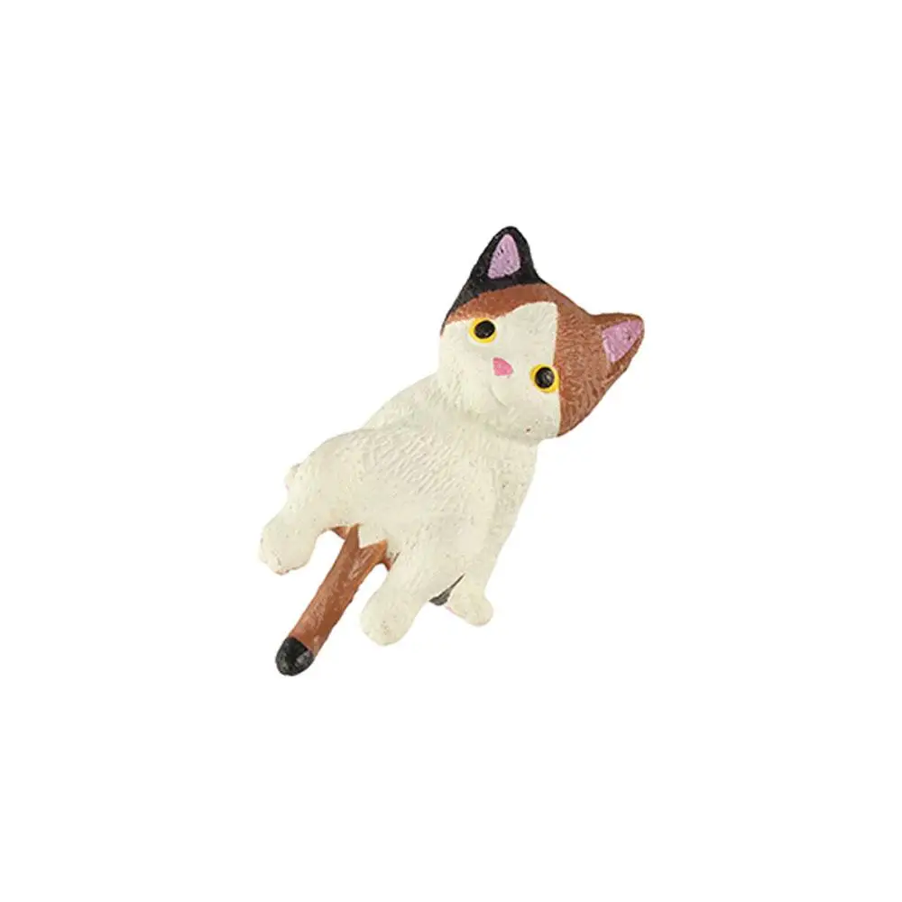 Exquisite Simulation Edge Cat Figurines Cartoon DIY Cat Refrigerator Sticker Material Resin Miniatures Car Cat Ornament Kids Toy