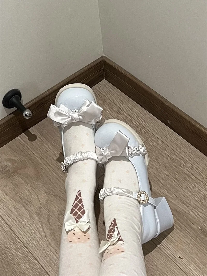 

Original round-headed cute bow, fashionable, elegant, casual, cute and sweet girl Lolita single shoes