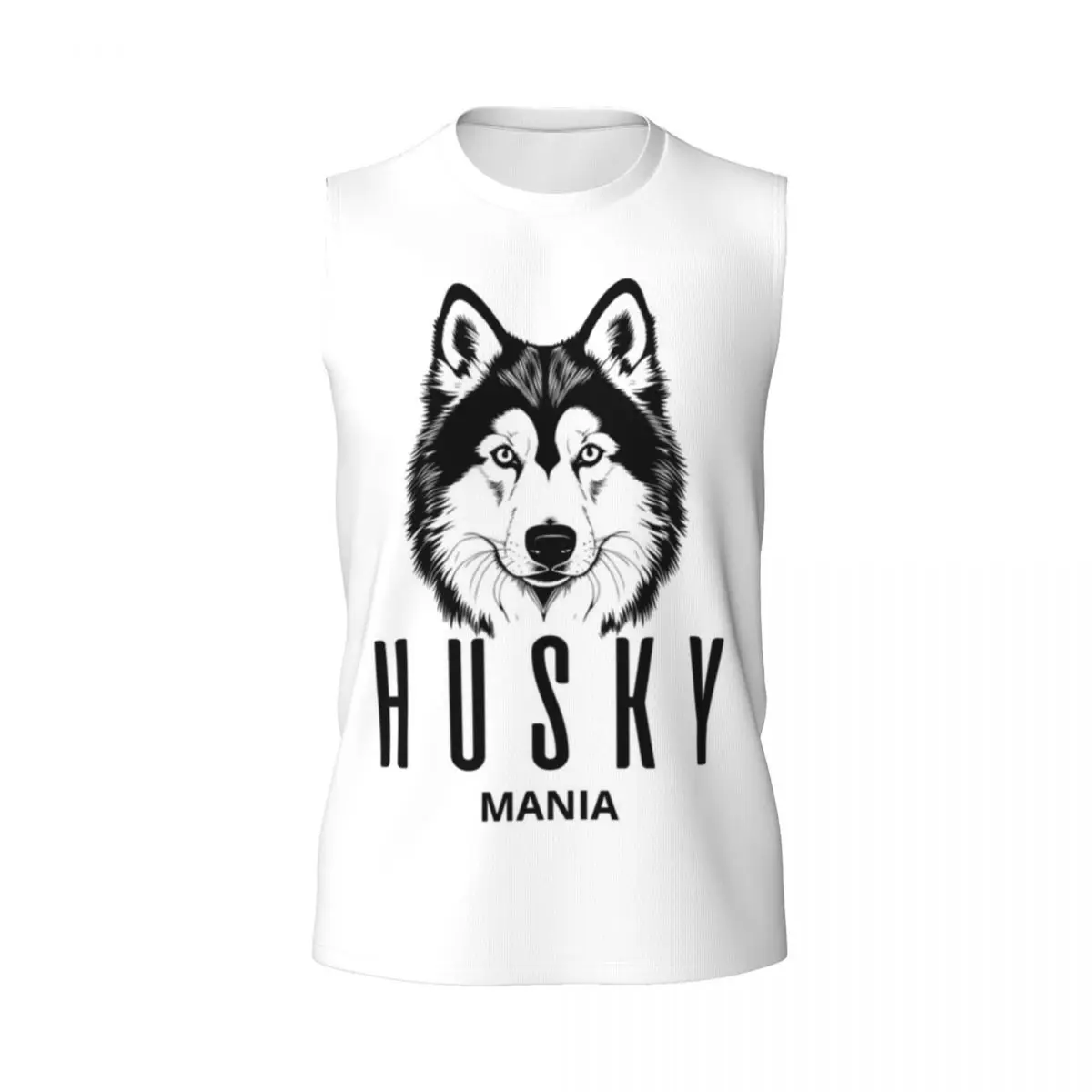SIBERIAN HUSKY MANIA Men Printed Sleeveless T-shirt Casual Hip Hop Street Style Beach Holiday Tank Tops
