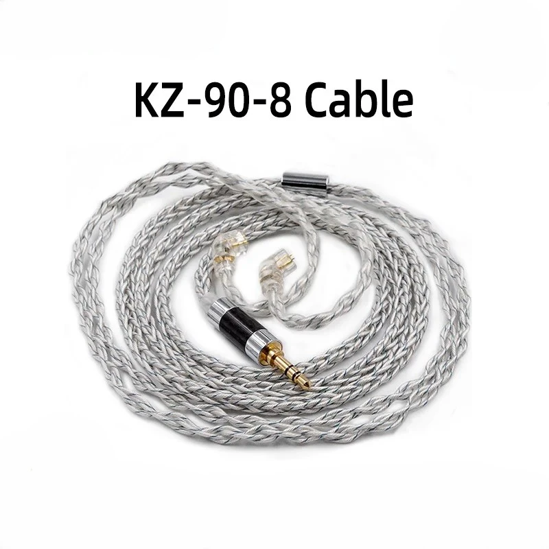 

KZ Earphones Cable 8 Core Silver Blue Hybrid 784 Cores Silver Plated Upgrade Cable 2Pin 3.5mm Plug Heaset Wire KZ ZSN ZS10 PRO