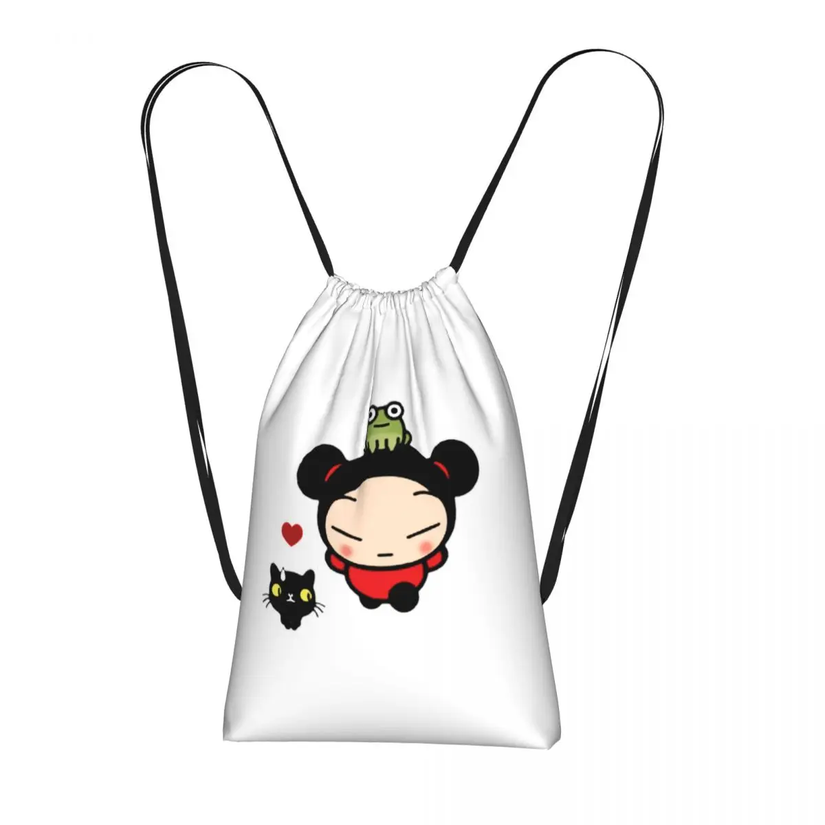 

Милые мультяшные рюкзаки Pucca, портативные сумки на шнурке, сумки для мелочей, сумки для книг для мужчин и женщин, школьные сумки