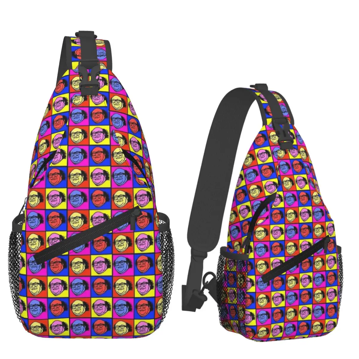 Danny DeVito Pop Art sac de poitrine hommes fronde bandoulière sac à dos sac de poitrine voyage randonnée sac à dos sac à bandoulière