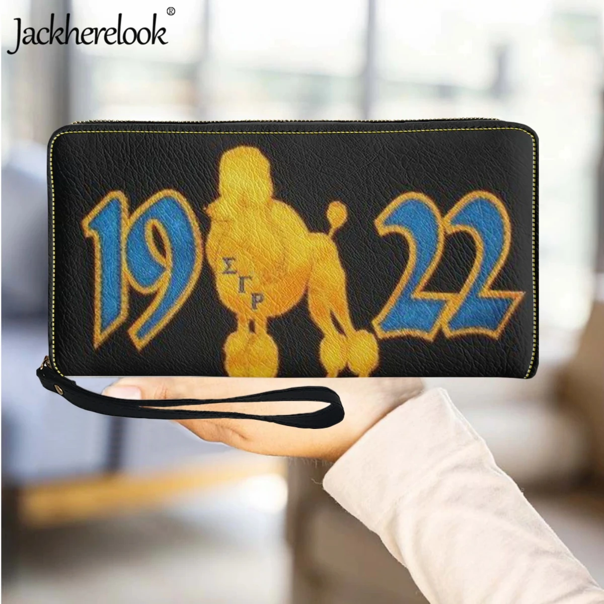 Jackherelook Sigma Gamma Rho Sorority 1922 Women's Fashion Wristlet Wallet Leather Credit Card Holder Purse Ladies Party Clutch