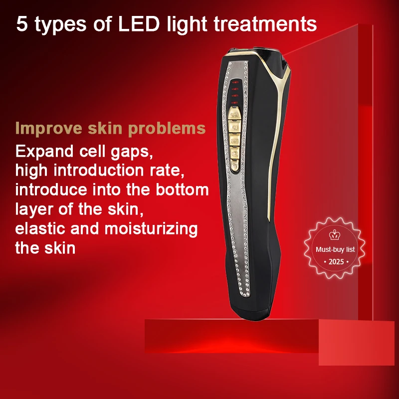 페이스 리프팅 RF 핸드 헬드 주름 제거제 EMS 전류 LED 컬러 라이트 펄스 미용 기기 장치 USB 충전식